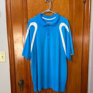 2/$10 Antigua Blue and White Men's Polo ShirtszXXL